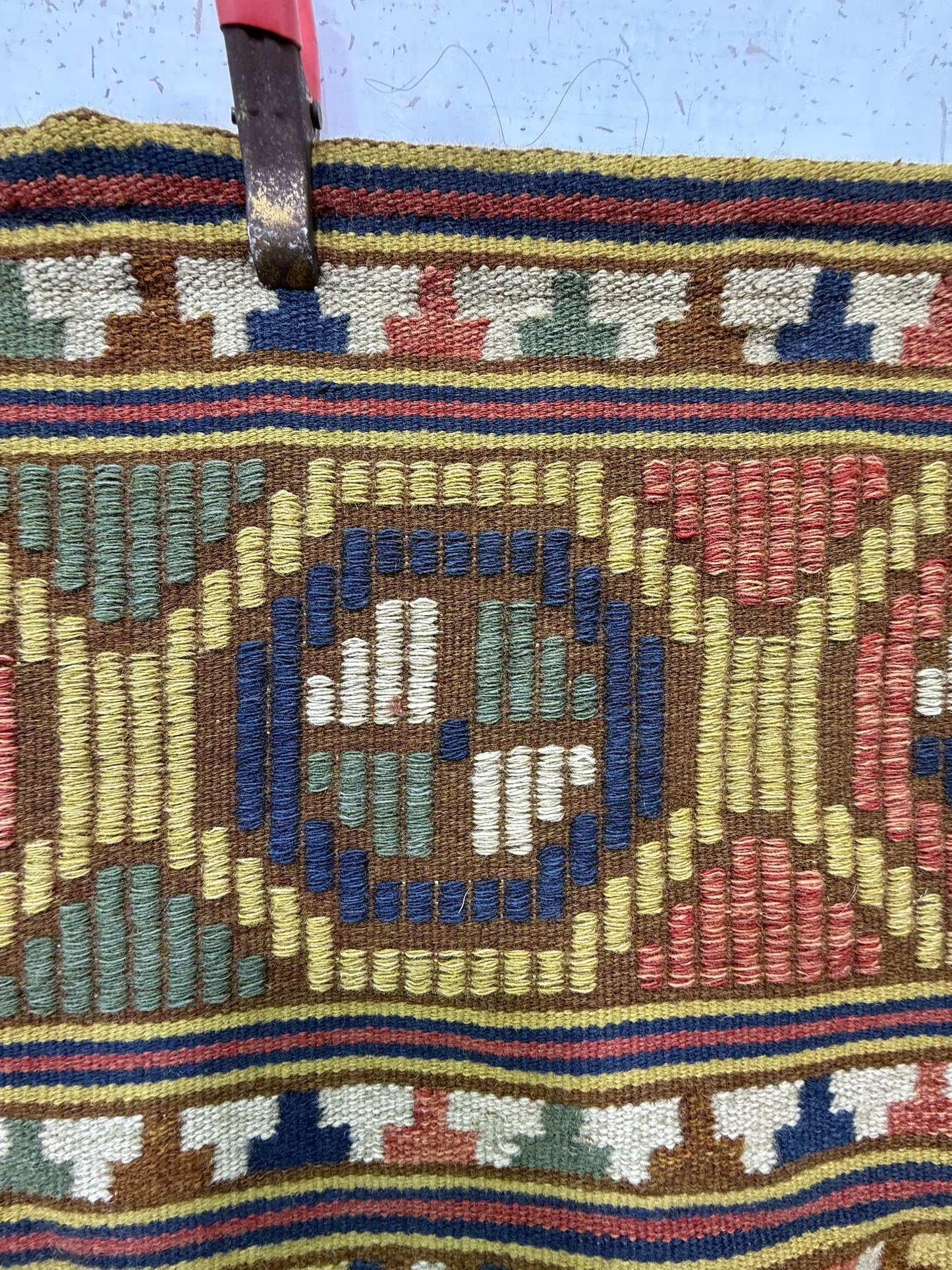 Vintage Fabulous Hand Woven Swedish Scandinavian Wool Weaving Tapestry Kilim Rug Runner Hallway Corridor Area