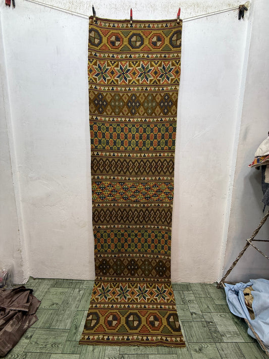 Vintage Fabulous Hand Woven Swedish Scandinavian Wool Weaving Tapestry Kilim Rug Runner Hallway Corridor Area
